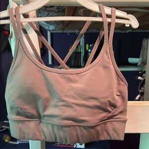 Athletic Works Tan Double-Strap Sports Bra